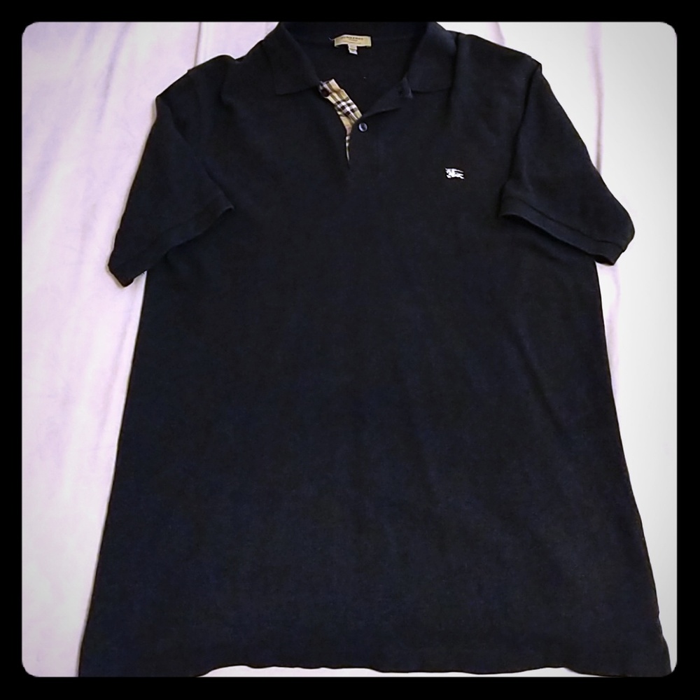 Burberry Men's Polo Shirt Medium Navy
